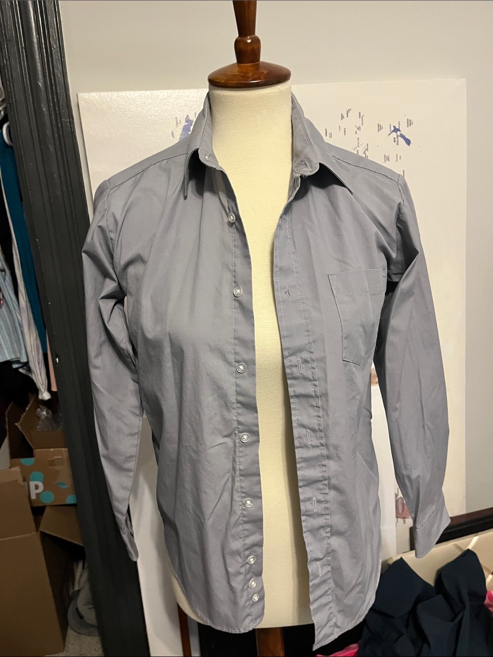 Van Heusen Gray Men's Button-Up Shirt